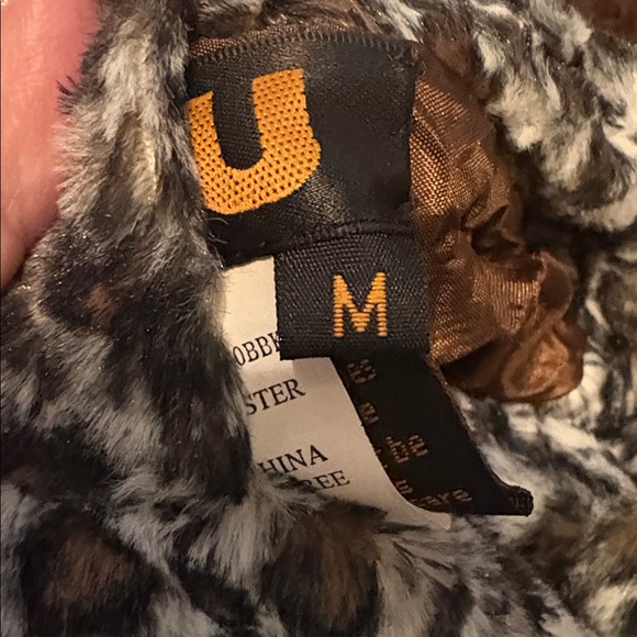 UbU Reversible Leopard Print Faux Fur And Solid Brown Jacket Zip Front Pockets M - Picture 9 of 11